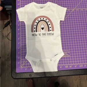 Gerber White 'New to the Crew' Baby Onesie